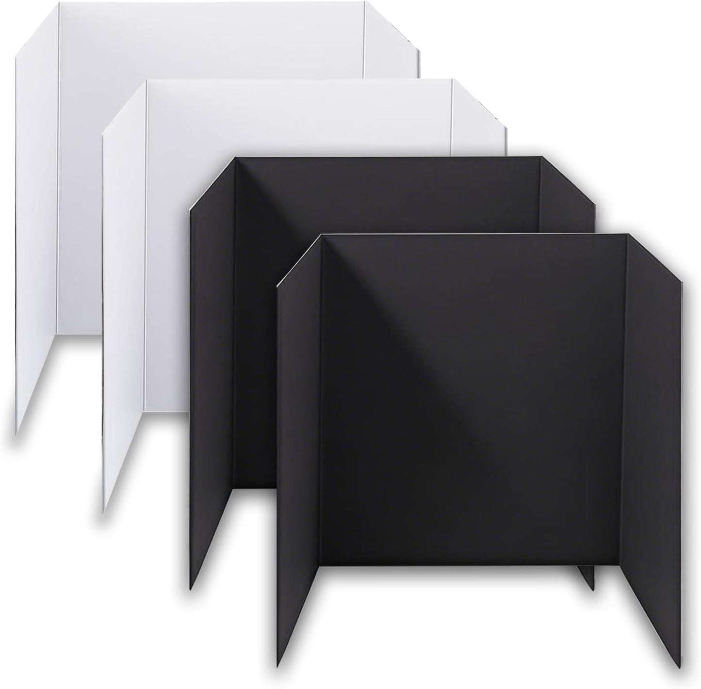 LonlyEagle Trifold Poster Board, 24" x 16", 3-Pack, White Corrugated Project Boards for Science Fairs, School Projects, Event Displays