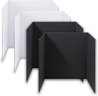 LonlyEagle Trifold Poster Board, 24" x 16", 3-Pack, White Corrugated Project Boards for Science Fairs, School Projects, Event Displays