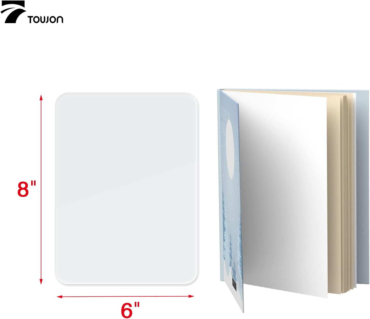 TOWON Small Glass Dry Erase Board, Desk White Board with Standing, Mini Whiteboard Easel Pad Set, Stenography Artifact for Office, Home and School Supplies, 8x6 Inches, Black