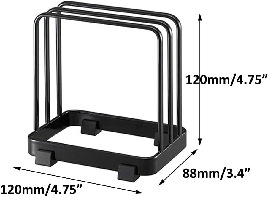 Cutting Board Organizer, Cutting Board Holder Rack, Baking Cookie Pan Sheets for Cabinet Storage or Kitchen Counter (Black)