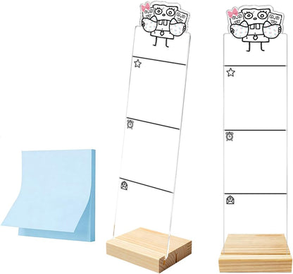 Monitor Memo Board Computer Monitor Memo Board Sticky Note Organizer Hold On Partner Im Overstimulated Sign Acrylic Desk Accessories Removable Wooden Base Set Sticky Notes 100 Sheets 11.8×3.1 inches