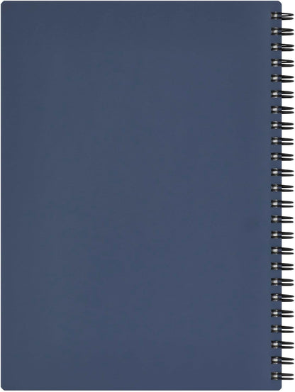 Maruman Mnemosyne Lined Notebook- Vertical A5, 5.83" x 8.27", 70 Sheets / 140 Pages, 7mm College Ruled With Center Line Journal, Perforated Pages & Wire-Bound to Lay Flat, Black, Made in Japan - Colors B