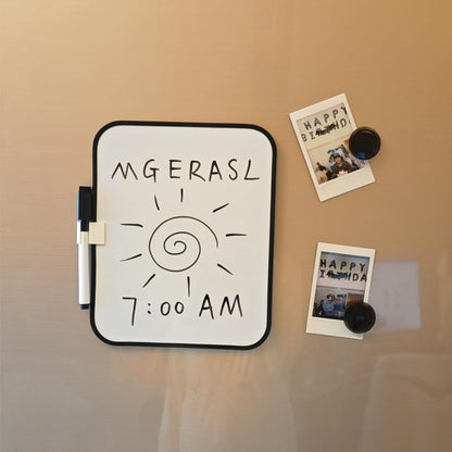 Small Dry Erase Board，Fridge Whiteboard，6" X 8" with Dry Erase Markers Magnetic and 2 Magnets，Mini Whiteboard for Office Door，School Lockers（White）