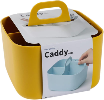 BLUE GINKGO Stackable Organizer Caddy – Korean-Made Portable Tote for Bathroom, Office, Crafts, or School Supplies (Rectangle, White)