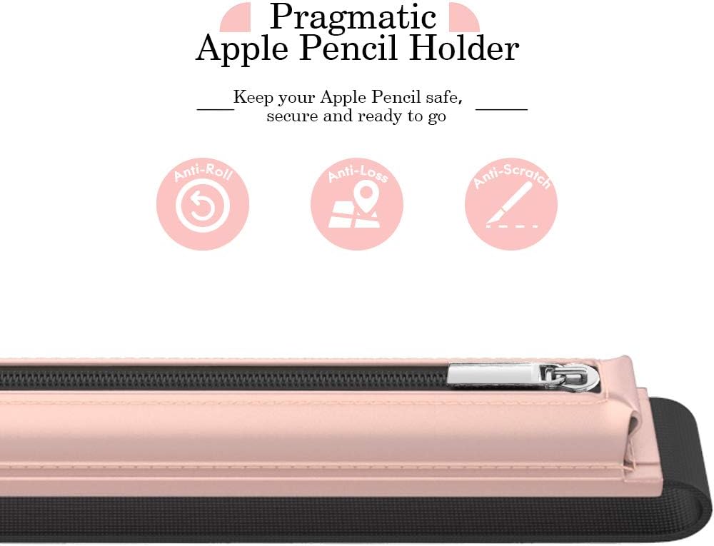 MoKo Pencil Case Fit Apple Pencil Pro, iPencil (USB-C), Apple Pencil 1st/2nd Generation, Stylus Pencil Sleeve PU Leather Zipper Pouch with Elastic Band for 9.7"-12.9" Tablet, Space Gray
