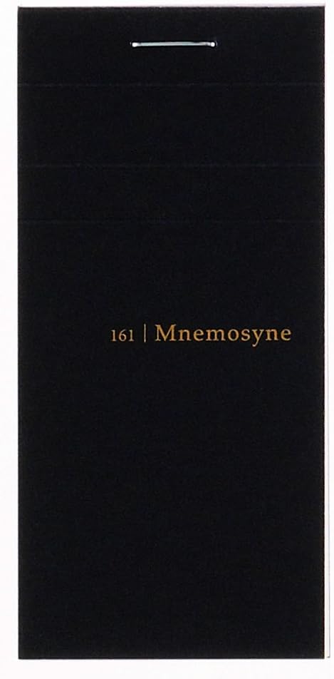 Maruman Mnemosyne Lined Notebook- Vertical A5, 5.83" x 8.27", 70 Sheets / 140 Pages, 7mm College Ruled With Center Line Journal, Perforated Pages & Wire-Bound to Lay Flat, Black, Made in Japan - Colors B