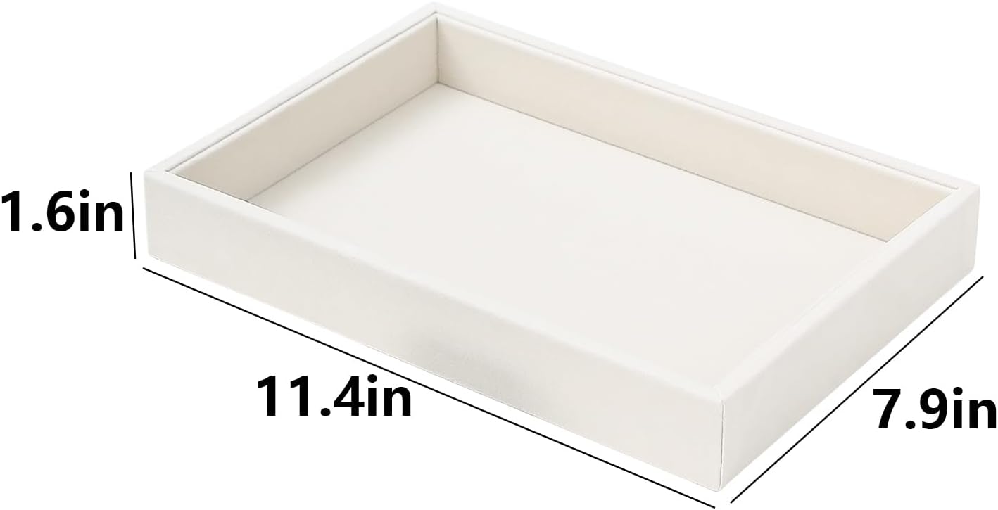 Bedside Organizer - Multi-use Holder for Desk Drawer, Nightstand, Desktop - Catchall Tray for Jewelry, Sunglasses, Phone, Watch, Perfume, Lipstick (Beige 5Grid)