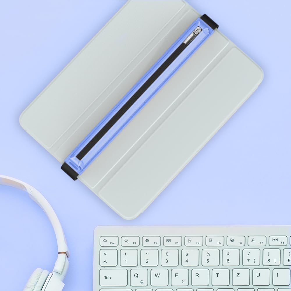 MoKo Pencil Case Fit Apple Pencil Pro, iPencil (USB-C), Apple Pencil 1st/2nd Generation, Stylus Pencil Sleeve PU Leather Zipper Pouch with Elastic Band for 9.7"-12.9" Tablet, Space Gray
