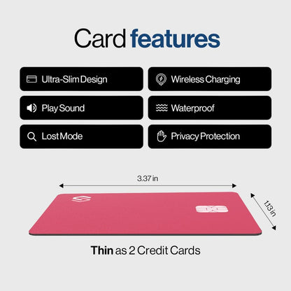 SPOTMINDERS Apple MFi Certified Wallet Tracker PRO for Travel Credit Card Design Works with Apple Find My IP68 Waterproof Rechargeable Tracking Card for Wallet Luggage Passport 0.07in Slim Item Finder