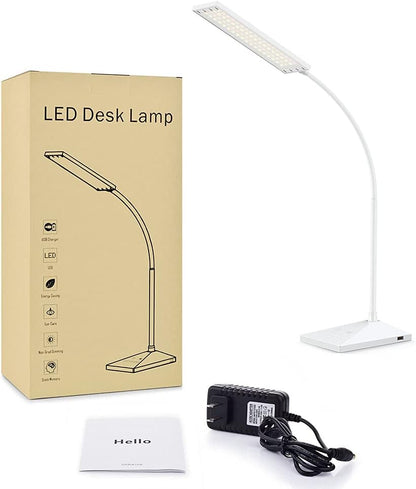 Vansuny Clip on Light LED Desk Lamp with Eye-Caring LED Light and Metal Clip, 6 Level Brightness 3 Color Modes, Power by USB Port 5W Adjustable Neck Reading Lamp for Home and Office (5W, Black)