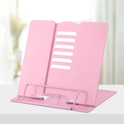 Honagu Book Stand Metal Desk Book Holder, Book Holders for Reading Hands Free, Adjustable Cookbook Documents Holder, Portable Bookstand for Music Books, Textbook, Recipe, Tablet, Ipad (Black)