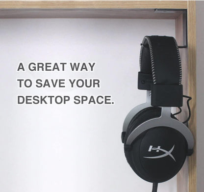 Aluminum Under-Desk Headphone Hook, with Strong Adhesive VHB Tape, Holds 5 lbs (Black)