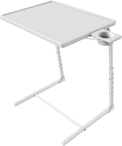 HUANUO TV Tray, Adjustable TV Tray Table - TV Dinner Tray on Bed & Sofa, Comfortable Folding TV Tray with 6 Height & 3 Tilt Angle Adjustments (Black)