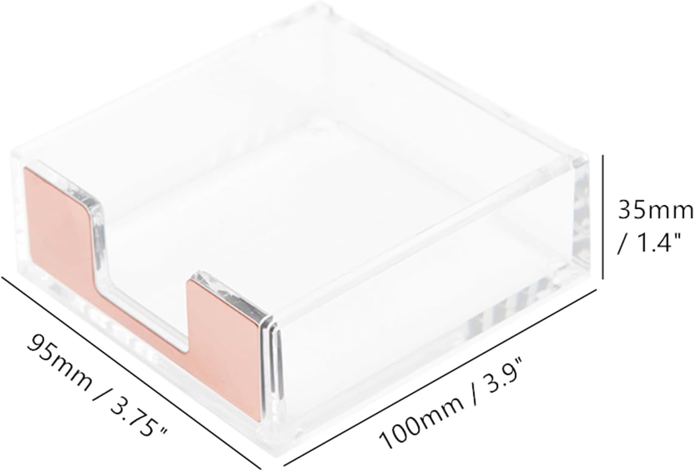 NatSumeBasics Gold Sticky Note Holder Clear Acrylic Yellow Post Note Pad Holders Memo Dispenser Case for Desk Office School Aesthetic Supplies Accessories (Pure Gold)