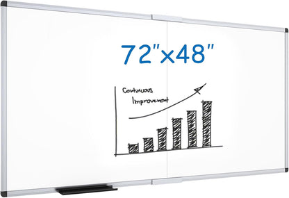 VIZ-PRO Magnetic Dry Erase Board, 24 X 18 Inches, Silver Aluminium Frame