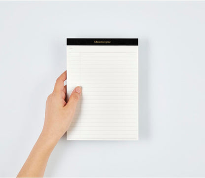 Maruman Mnemosyne Lined Notebook- Vertical A5, 5.83" x 8.27", 70 Sheets / 140 Pages, 7mm College Ruled With Center Line Journal, Perforated Pages & Wire-Bound to Lay Flat, Black, Made in Japan - Colors B
