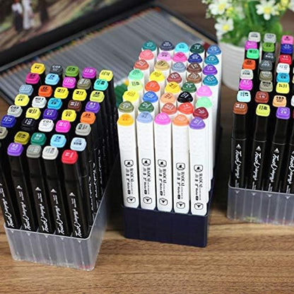 Chris.W 2 Pack 40-Slot Art Markers Pen Holder Desk Stand Organizer Storage Tray Marker Empty Storage Pack(Clear)
