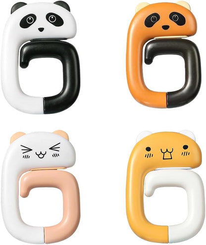 4pcs Travel Portable Plastic Bag Cute Animal Hook for Hanging Decorative Table Purse Bag Hooks Wall Hanger Holder Handbag Hanger