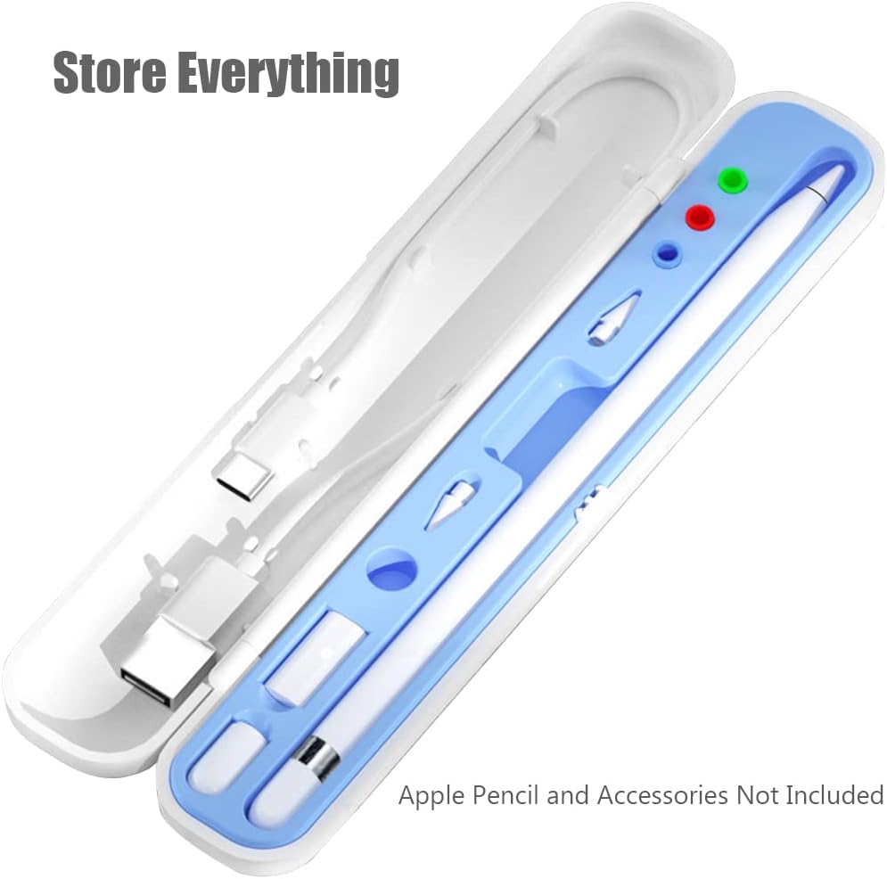 YINVA Pencil Case for Apple Pencil 1st/2nd Generation, Holder and Storage Box for iPad Pencil Accessories, Tips (Pink)