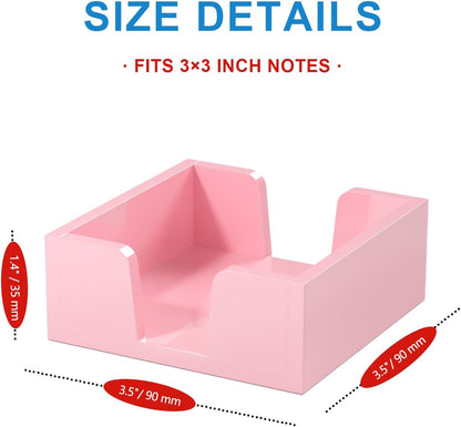 WINFFOR Acrylic Notepad Holder Dispenser - 3x3 in Sticky Note Memo Holder for Desk Organizer (W/O Pads) Office Desk Accessories School Supplies, Crystal Clear