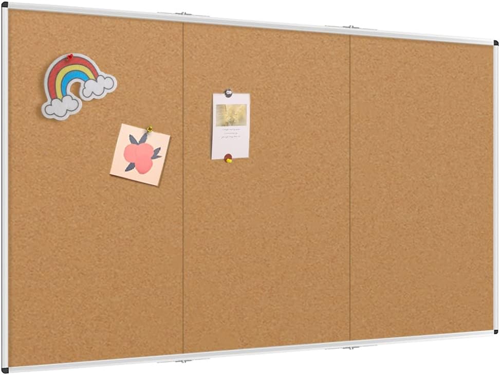 VIZ-PRO Cork Notice Board, 36 X 24 Inches, Silver Aluminium Frame
