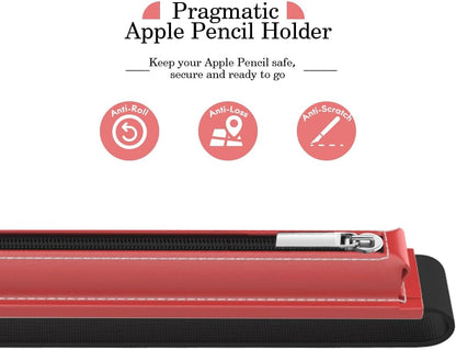 MoKo Pencil Case Fit Apple Pencil Pro, iPencil (USB-C), Apple Pencil 1st/2nd Generation, Stylus Pencil Sleeve PU Leather Zipper Pouch with Elastic Band for 9.7"-12.9" Tablet, Space Gray