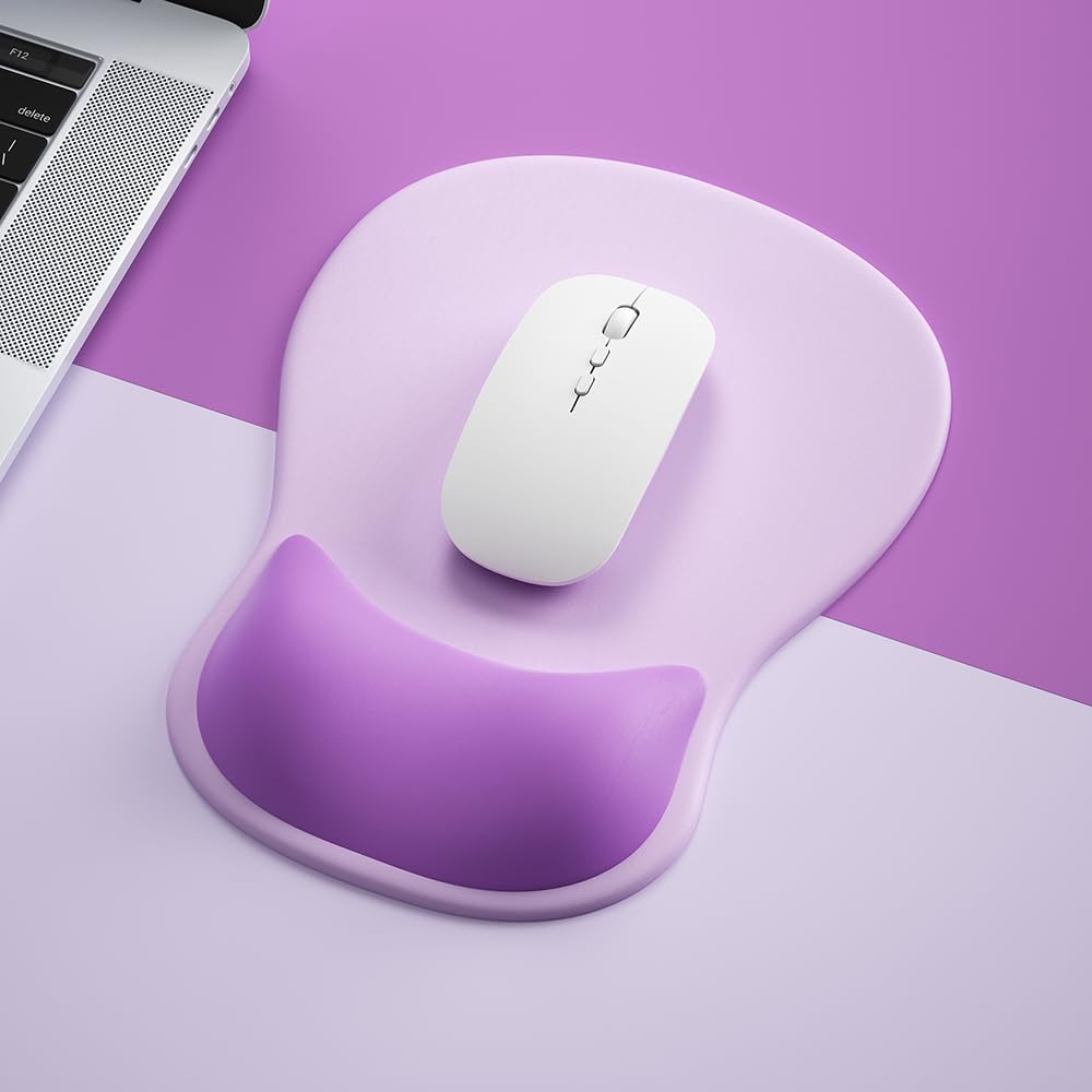 Ergonomic Mouse Pad with Wrist Rest,Cute Gel Mousepad Wrist Support - Small Mini Portable for Travel Mouse Pads for Desk Laptop,Computer,Office & Home Decor (Pink&Light Pink)