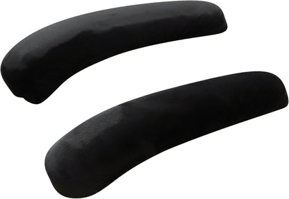 FORCHEER Office Chair Armrest Covers 12-15 Inch Velvet Elastic Black Arm Rest Covers for Desk Computer Chairs Washable
