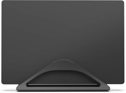HumanCentric Vertical Laptop Stand for Desks in Matte Black, Upright Adjustable Holder to Dock Apple MacBook Stand, and Other Laptops to Organize Work & Home Office, Automatic Grip