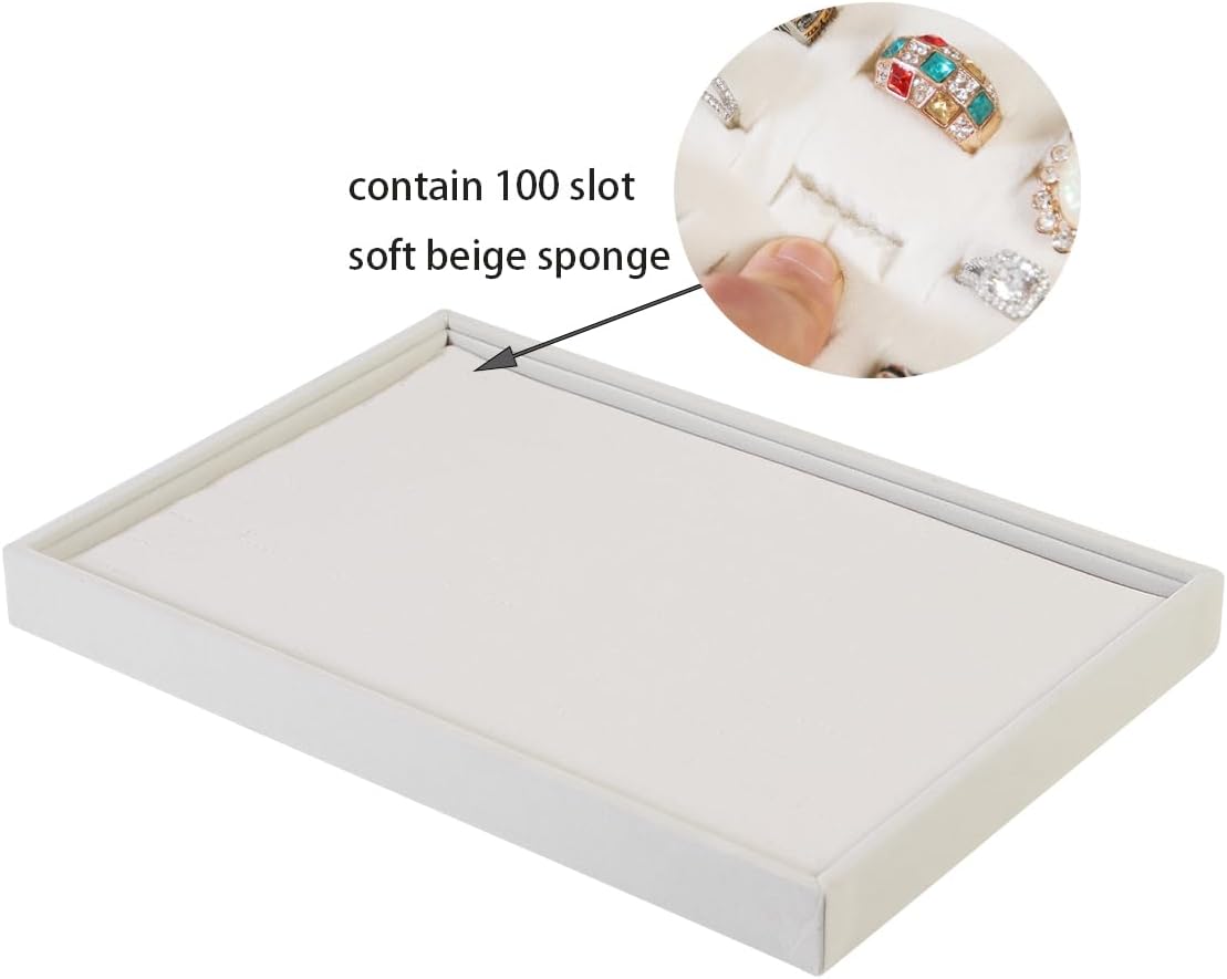 Coward Sunglass Organizer, Beige Velvet Glasses Trays - Eyeglasses Watches Jewelry Display - Men Women (8 Grids)