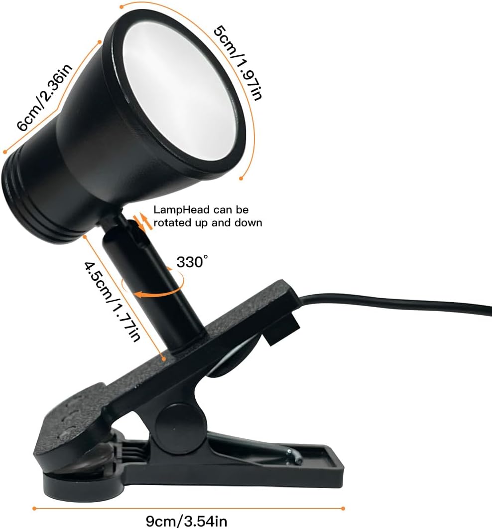 LUJOLUMIN Clip Lamp, Mini Portable 360° Rotation Clamp on Lamp for Bed/Bedside Headboard/Table/Bunk/Desk/Shelf, 3 Color Temperature Options, 10 Dimmable Brightness Levels for Reading (5W)