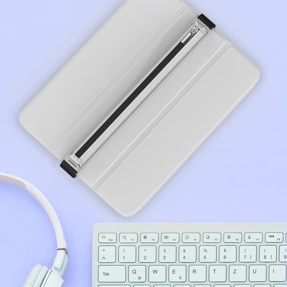 MoKo Pencil Case Fit Apple Pencil Pro, iPencil (USB-C), Apple Pencil 1st/2nd Generation, Stylus Pencil Sleeve PU Leather Zipper Pouch with Elastic Band for 9.7"-12.9" Tablet, Space Gray