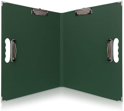 18x24 Clipboard - Foldable 18x24 File Folder & Drawing Board - Folds to 11x17 Clipboard, 4 Clips, Corner Protectors, Portable Art Portfolio, Architecture Folder, 11x17 Binder, Portfolio Binder (Green)