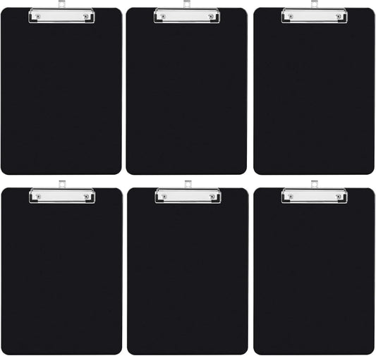 Clipboard Folder, 6 Pack A4 Foldable Clipboards File Folder Flip Writing Pad for Memo Form Document & School Office Work - Black