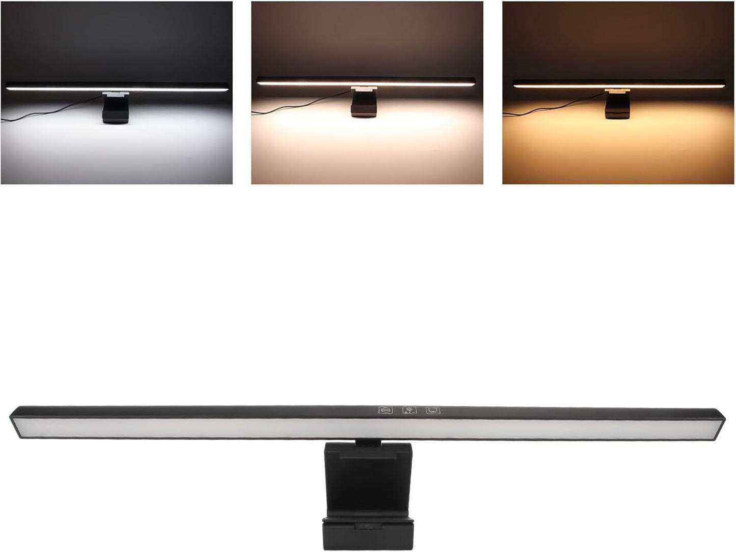 Monitor Light Bar Desk Light Bar 3 Switchable Light Modes Stepless Dimmable Touch Control Computer Screen Light Bar for Office Home White (White)