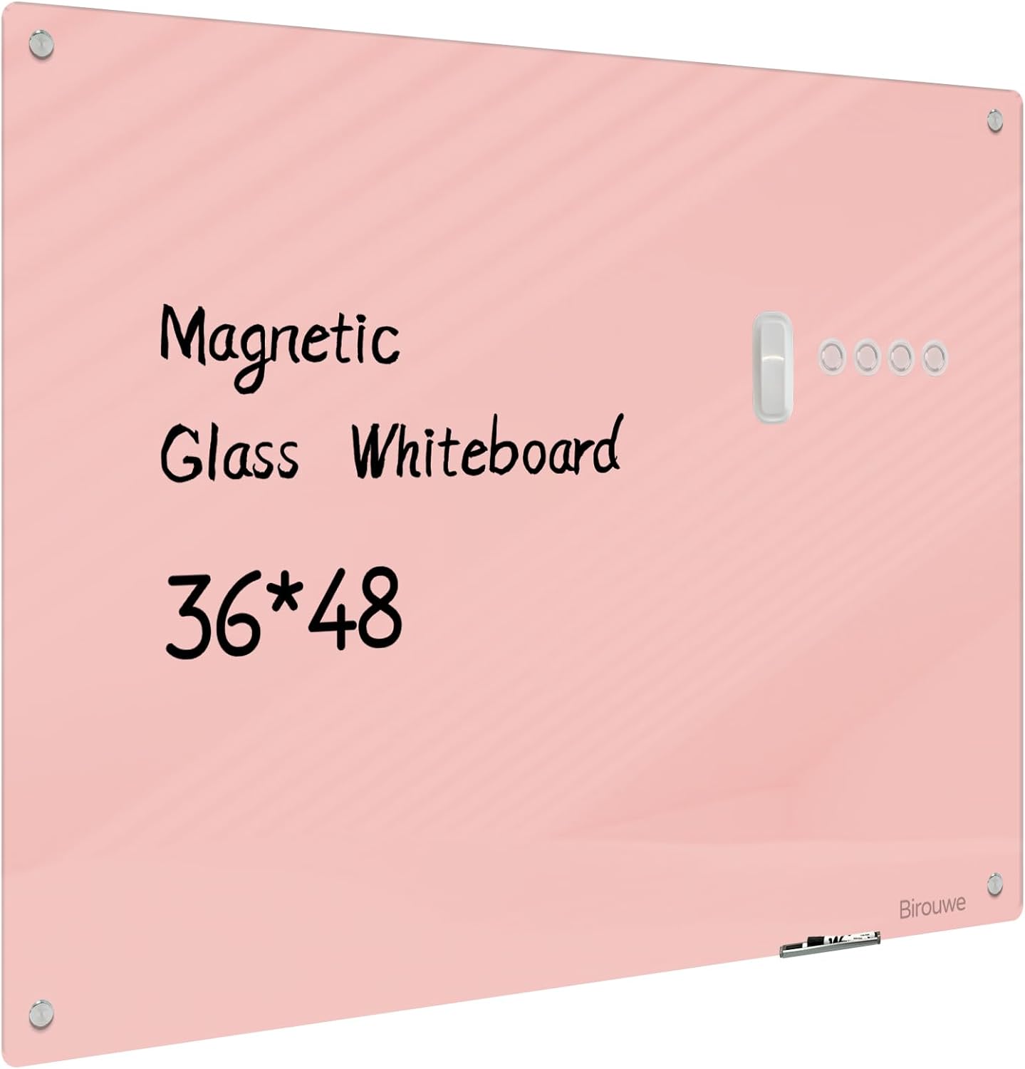 Magnetic Glass Whiteboard - Glass Dry Erase Board 48"x36" Large Frameless Board for Walls Office School and Home