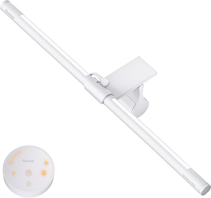 Quntis Computer Monitor Light Bar with Remote, Eye-Care Monitor Light Backlight Desk Lamp for Home Office Gaming, Stepless Dimming Brightness and Color Temperature, No Screen Glare, Gray