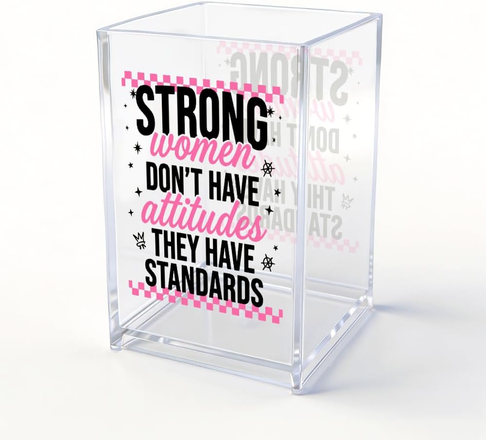 The Makeup Artist Acrylic Cosmetic Pencil Pen Holder, Funny Vanity Accessories for Girls, Makeup Brushes Holder for Beauty Specialist Esthetician, Make Up Artist MUA Appreciation Gifts