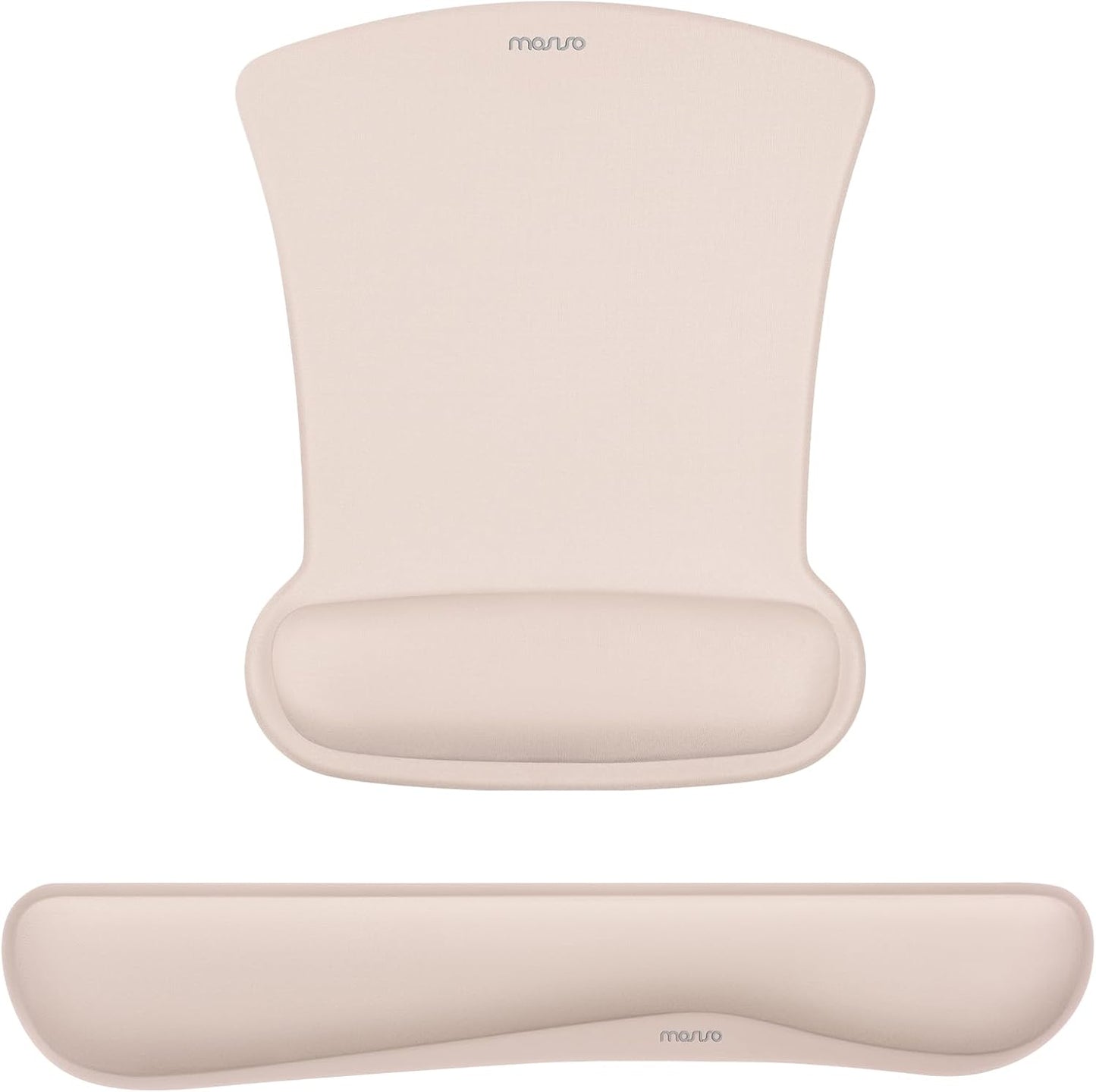 MOSISO Wrist Rest Support for Mouse Pad & Keyboard Set, Ergonomic Mousepad Non-Slip Base Home/Office Pain Relief & Easy Typing Cushion with Neoprene Cloth & Raised Memory Foam, Black