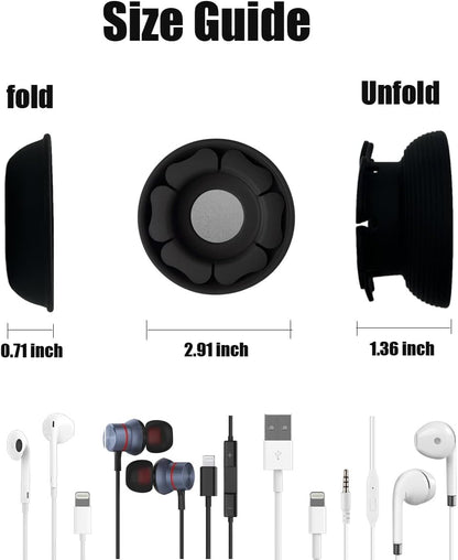MAIRUI Wired Earbud Case 3 Pack Earphone Headphone Cord Organizer Earbuds Wrap Soft Silicone Magnetic Holder Storage Tangle Free Cable Winder(Red/Blue/Green)