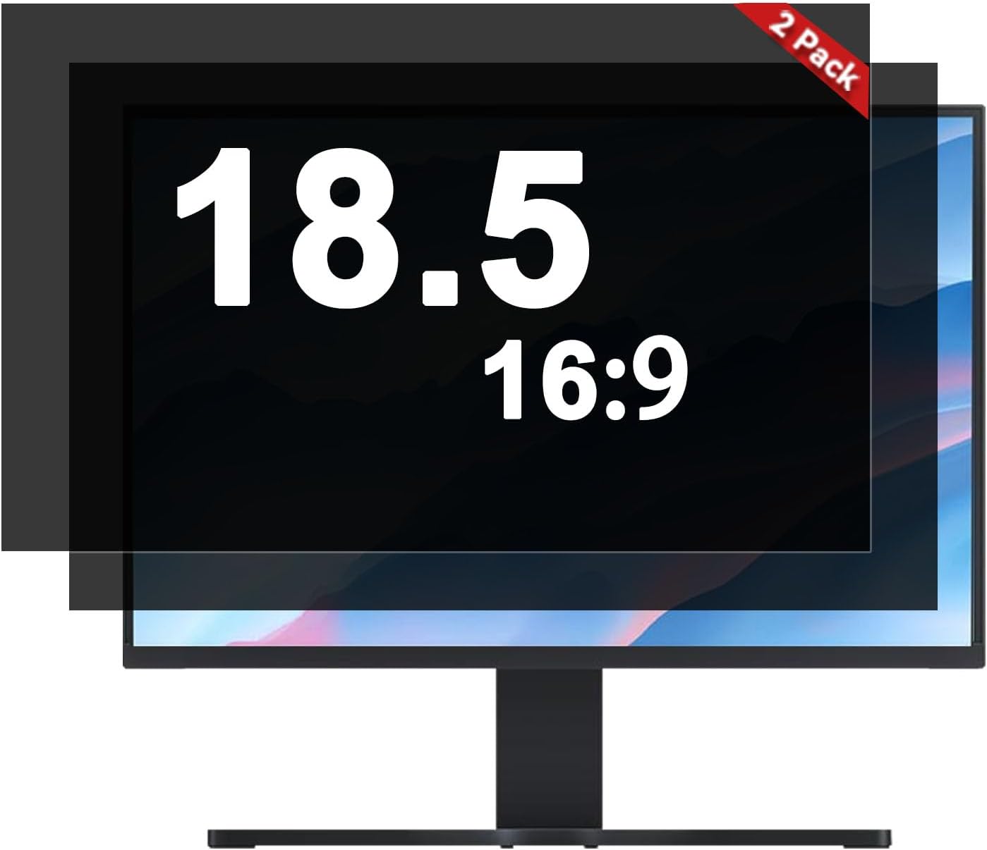 [2-Pack] 24 Inch Computer Privacy Screen Filter (16:9 Aspect Ratio) - Removable, Anti Glare & Blue Light Blocking, Compatible with HP Dell ASUS Acer Samsung Monitors