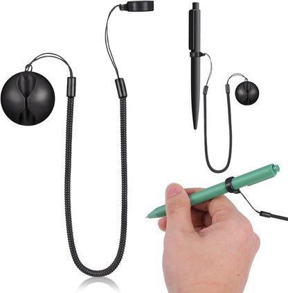 Angoily 2pcs Retractable Pen Leash for Touch Pens, Elastic Tether Lanyard with Silicone Holder for Clipboards and Tablets, Anti-Lost Stretchy Rope for Desk and Drawing for Tablets Clipboards Desk