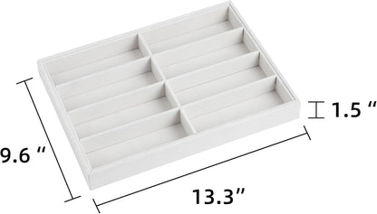 Frebeauty Sunglass Organizer,Velvet Glasses Organizer,8-Slot Sunglasses Tray for Drawer, Men's/Women's Sunglasses Box, Glasses Holder for Watch Stackable Eyeglass/Eyewear Display Tray(Beige)