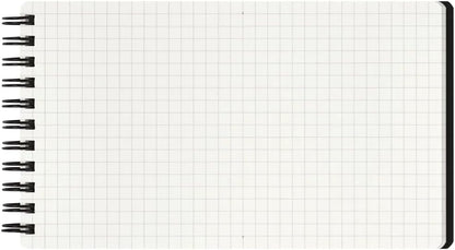 Maruman Mnemosyne Grid Notebook- Horizontal A4 Layout, 8.27" x 11.69", 70 Sheets / 140 Pages, 5mm Graph Paper Journal, Perforated Pages & Wire-Bound to Lay Flat, Black, Made in Japan