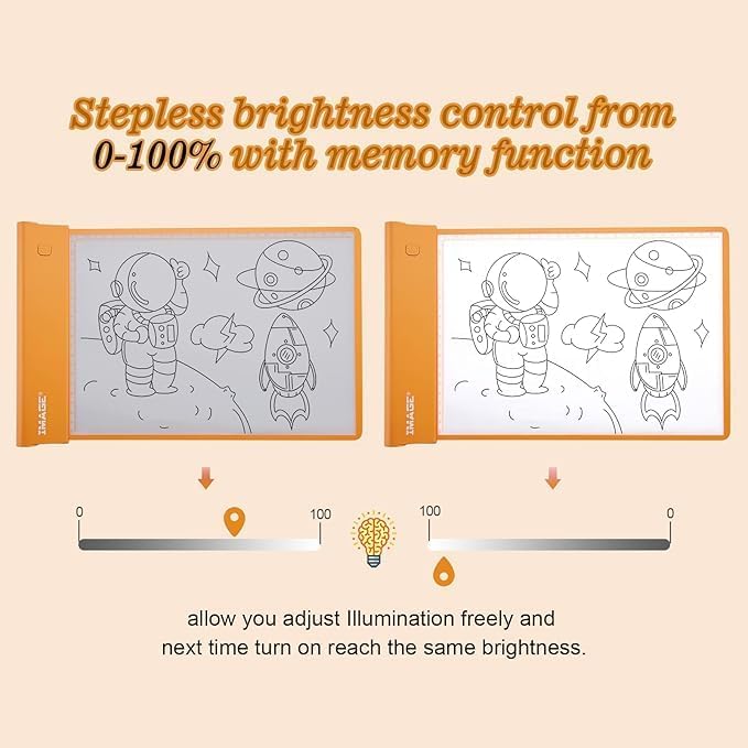 IMAGE Light Up Tracing Pad Pink Drawing Tablet Coloring Board for Kids Children to for Girls Boy (Includes 10 Traceable Sheets and Two Clips)