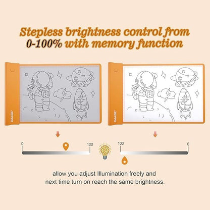 IMAGE Light Up Tracing Pad Pink Drawing Tablet Coloring Board for Kids Children to for Girls Boy (Includes 10 Traceable Sheets and Two Clips)