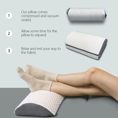 BlissfulNest Foot Rest Pillow for Under Desk at Work Office Footrest High Density Memory Foam Cooling Fabric Height Adjustable Foot Elevation Firm Feet Rest