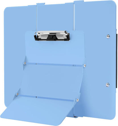 Nursing Clipboard Foldable, Foldable Clipboard w/Nursing Edition Cheat Charts,3 Layers Aluminum, Nurse Clip Board w/Low Profile Clip&Pen Clip Pocket for Nurses and Doctors,Light Blue