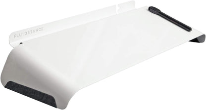 FluidStance Slope Desktop Dry Erase Computer to-Do Board, Dry Erase Surface, Solid Steel with White Surface (White, Medium)