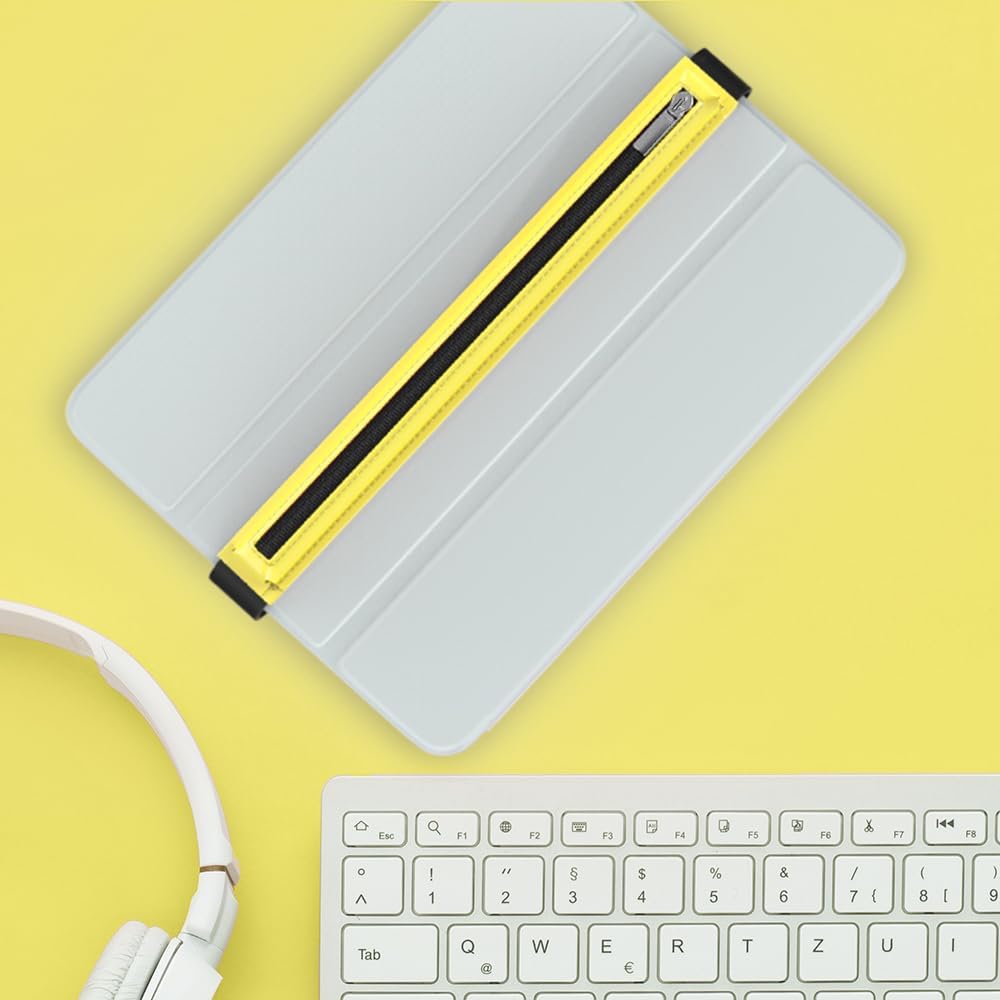 MoKo Pencil Case Fit Apple Pencil Pro, iPencil (USB-C), Apple Pencil 1st/2nd Generation, Stylus Pencil Sleeve PU Leather Zipper Pouch with Elastic Band for 9.7"-12.9" Tablet, Space Gray